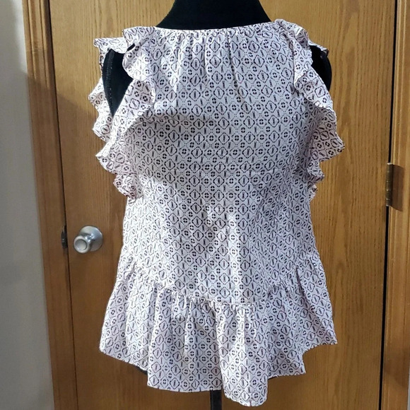 Madewell silk ruffle tunic sleeveless top - Picture 4 of 6